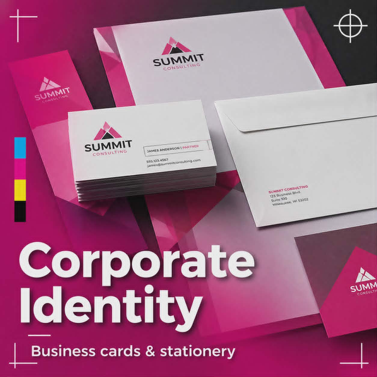 Corporate identity: business cards and stationery