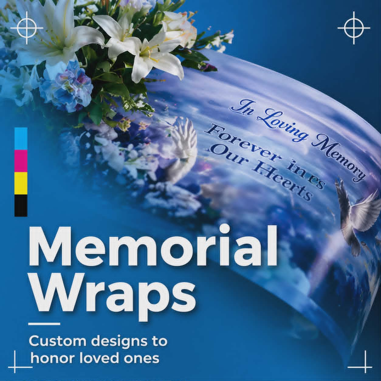 Memorial casket wraps